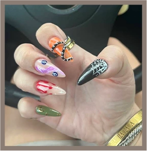 Acrylic nail with design