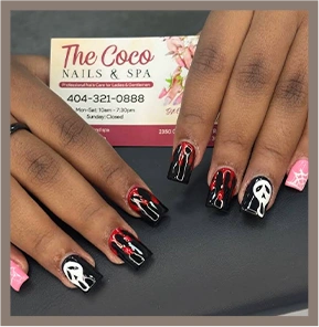 Acrylic nail with designs